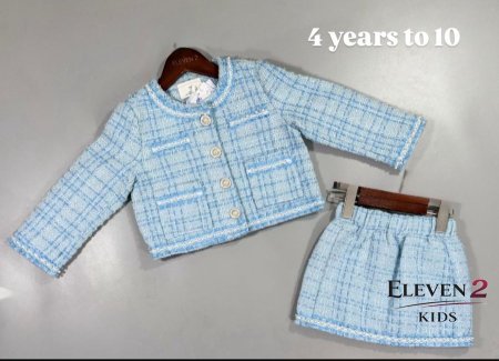 طقم تنورة ازرق