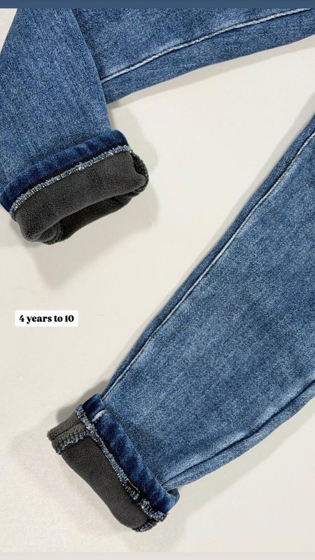 بنطلون جينز بناتي مبطن